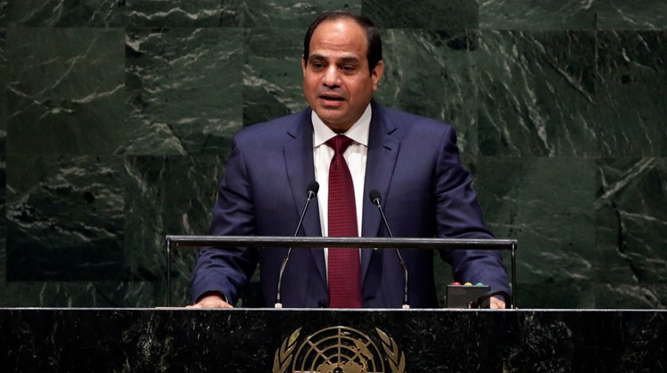 Egyptian President Abdel Fattah Al Sisi addresses the 72nd United Nations General Assembly at U.N. Headquarters in New York, U.S., September 19, 2017- REUTERS/Eduardo Munoz
