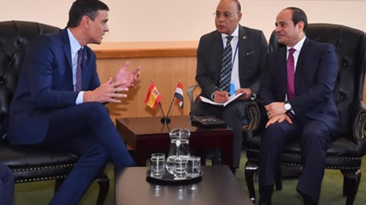 President Abdel Fattah al-Sisi met on Tuesday with Spain Prime Minister Pedro Sánchez on the sidelines of the 74th session of the United Nations General Assembly (UNGA) in New York
