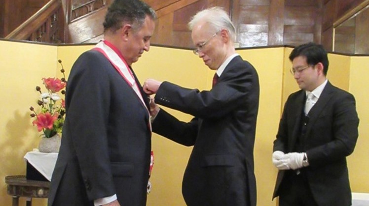  Japan has bestowed on Egypt’s former foreign minister Nabil Fahmi the Grand Cordon of the Order of the Rising Sun.

