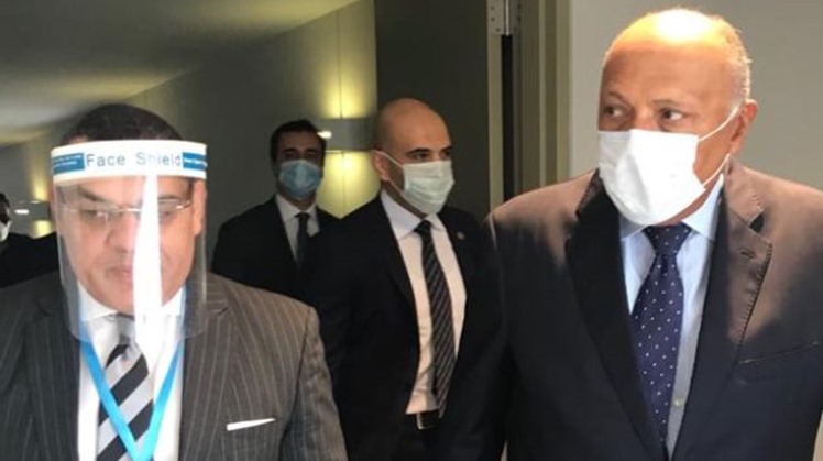 Egypt's Foreign Minister Sameh Shoukry arrived in Beirut Tuesday to show solidarity after Lebanon’s devastating port explosions.