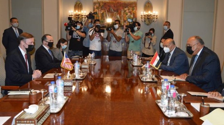 Egypt's Minister of Foreign Affairs Sameh Shokry received Wednesday U.S. National Security Advisor Jake Sullivan to hold consultations over a number of bilateral and regional matters of mutual interest.
