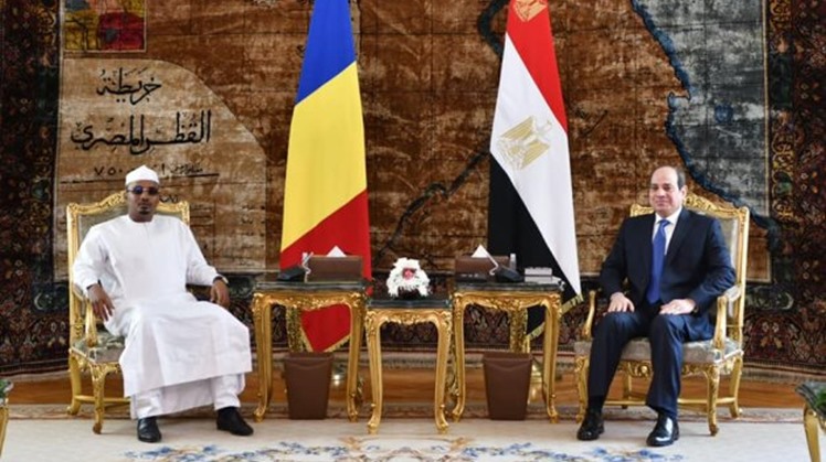 Egypt's President Abdel Fatah al-Sisi received on Wednesday Chief of the Chad Transitional Military Council Mahamat Deby at Al Itihadyah presidential palace.
