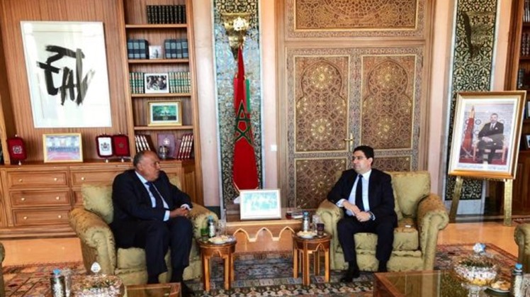 Egypt's Foreign Minister Sameh Shoukry held a meeting with his Moroccan counterpart, Nasser Bourita, on Monday during the former’s official visit to Rabat.