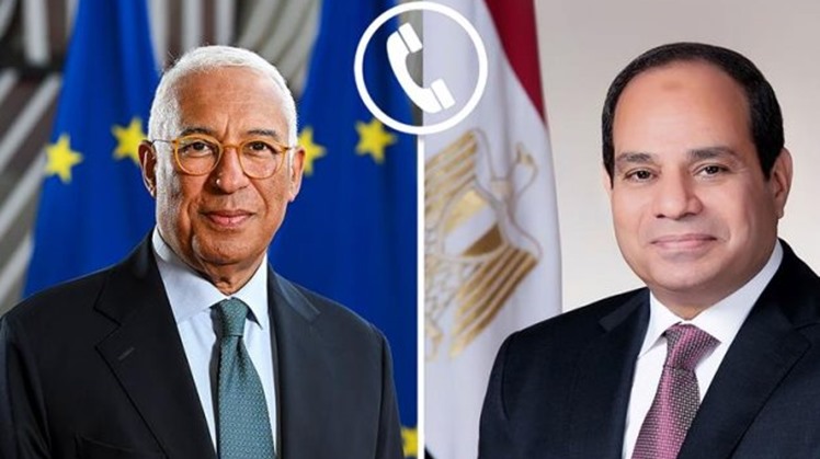 President Abdel Fattah El Sisi (L), President of the European Counil, António Costa (R)