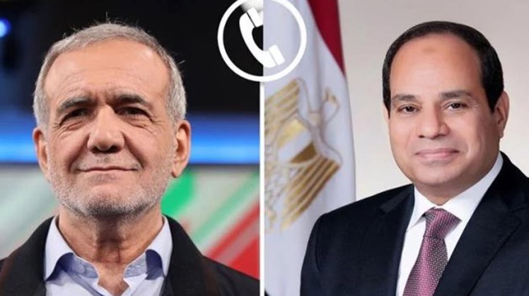 President Abdel Fattah El-Sisi spoke by phone with Iranian President Masoud Pezeshkian