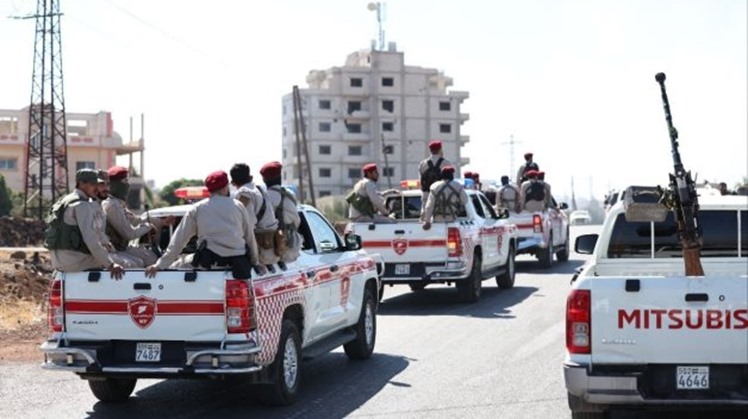 Police personnel enter the Syrian southern city of Sweida after the clashes between Druze fighters and Bedouin tribes – Syria’s defense ministry