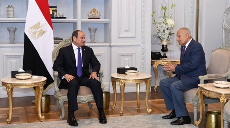Egypt's President Abdel Fattah El-Sisi meets with Secretary General of the Arab League Ahmed Aboul Gheit, July 20, 2025 - Presidency