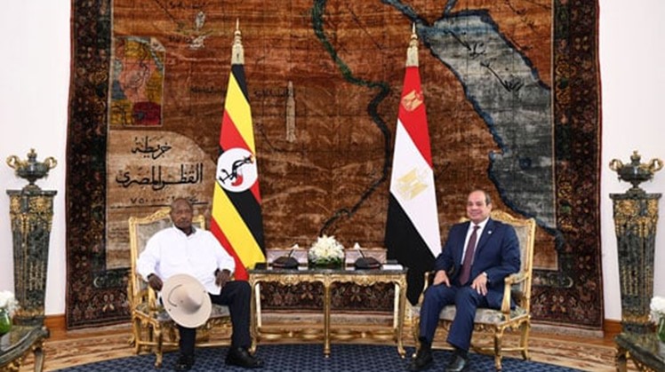 Egyptian President Abdel Fattah El-Sisi received Tuesday Yoweri Museveni, President of the Republic of Uganda at Al-Ittihadiya Palace.