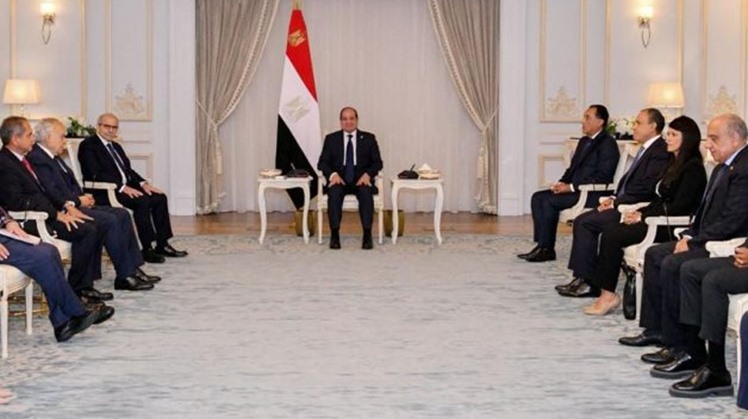 President Abdel Fattah El-Sisi welcomes Lebanese Prime Minister Nawaf Salam on his first visit to Egypt since taking office, 27 August 2025