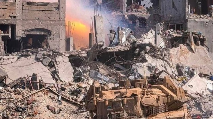 Israeli forces continue its destruction to the Gaza Strip and genocidal acts against the Palestinian civilians- photo from Palestinian journalists’ Telegram channels on Friday, December 27, 2024.