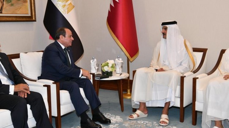 Pres. Sisi affirms Egypt's full solidarity with Qatar in meeting with emir
