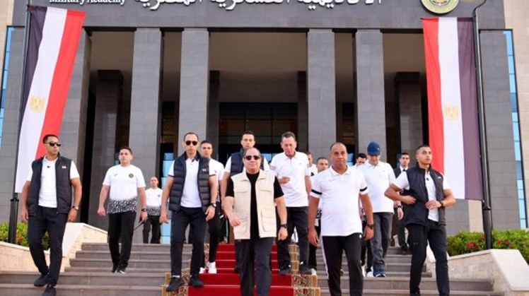 President Abdel Fattah El-Sisi on Friday conducted an inspection visit to the Egyptian Military Academy within the Strategic Command in the New Administrative Capital, east of Cairo.
