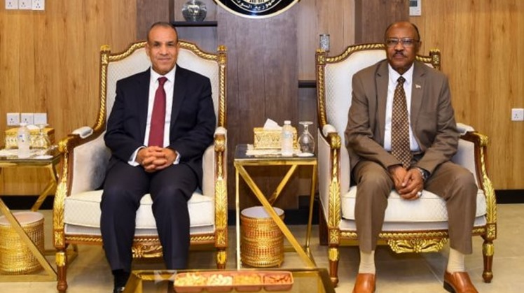 Egypt's Foreign Minister Badr Abdelatty and his Sudanese counterpart Mohieldin Salem.