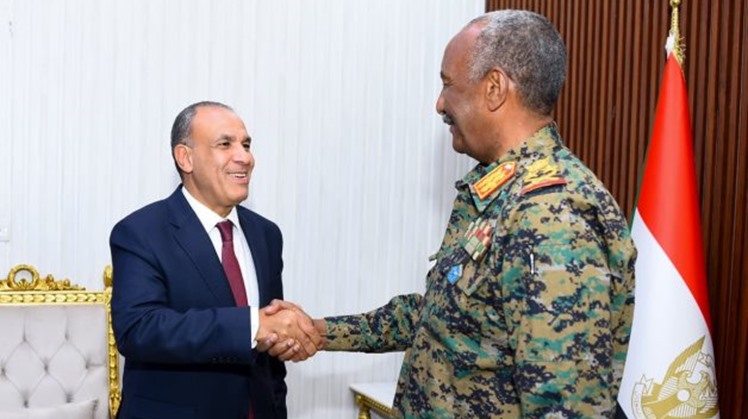 Egypt’s Foreign Minister Badr Abdelatty with Head of Sudan’s Transitional Sovereign Council Abdel Fattah Al-Burhan in Port Sudan.