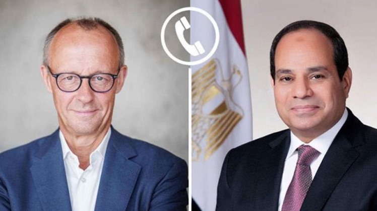 Egypt’s President Abdel Fattah El Sisi received a phone call from German Chancellor Friedrich Merz