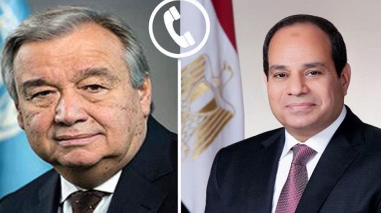 Egypt’s President Abdel Fattah El-Sisi discussed in a phone call, Friday with UN Secretary General António Guterres the ceasefire deal in the Gaza Strip.

