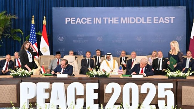 President Abdel Fattah El-Sisi and U.S. President Donald Trump signed a comprehensive peace document in Sharm El-Sheikh on October 14, 2025- press photo