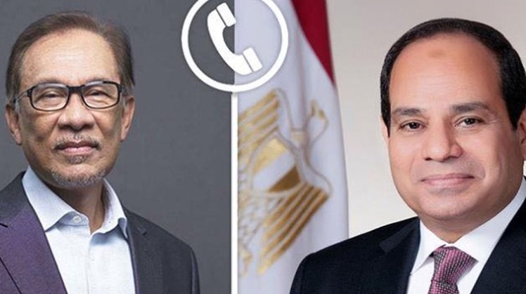 President Abdel Fattah El-Sisi received a phone call from the Prime Minister of Malaysia, Anwar Ibrahim