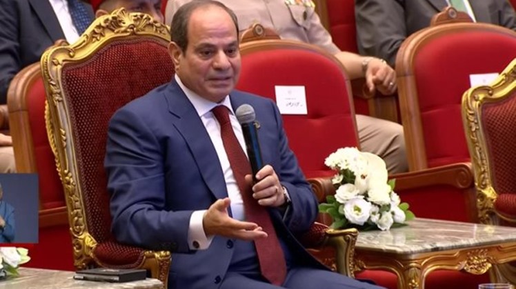 President Abdel Fattah El-Sisi speaks during the annual Armed Forces’ symposium to mark the 52nd anniversary of the October War, 19 Oct. 2025 - Still image/Presidency