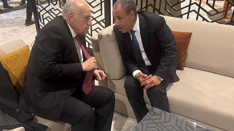 Egyptian Foreign Minister Badr Abdelatty with his Algerian counterpart Ahmed Attaf during their meeting in Tunisia. Photo courtesy of Egyptian Foreign Ministry.
