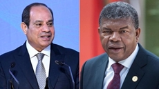 Compiled photos of Egypt's President Abdel Fattah El-Sisi and his Angolan counterpart, João Lourenço