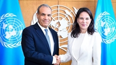  Minister of Foreign Affairs Badr Abdelatty met with Annalena Baerbock, President of the 80th Session of the United Nations General Assembly.