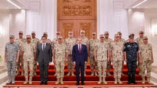 Egyptian President Abdel Fattah El-Sisi chairs a meeting of the Supreme Council of the Armed Forces, 5 Oct. 2025