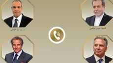 From upper left corner, clockwise: Egypt's FM Badr Abdelatty, Iran's FM Abbas Araghchi, IAEA Director General Rafael Grossi, and US Envoy Steve Whitkoff